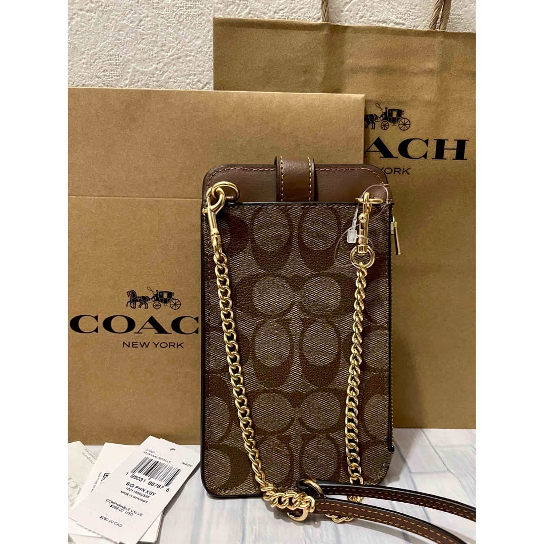 コーチ財布COACH スマホショルダー 大人気！！ フォーン クロスボディ カーキ新品