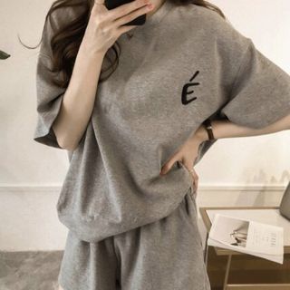 韓国 セットアップ レディース Tシャツ ショートパンツ 2点セット(ルームウェア)