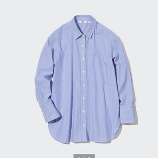 ユニクロ(UNIQLO)のUNIQLO コットンストライプシャツ(長袖)(シャツ/ブラウス(長袖/七分))