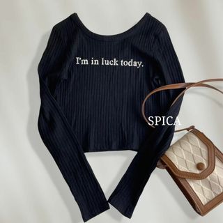 スピーガ(SPIGA)の【極美品♡】　スピーガ　フロントプリントヘソだしカットソー　ショート丈トップス(Tシャツ(長袖/七分))