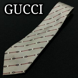 グッチ(Gucci)のグッチ レジメンタル グレー ネクタイ A105-D15(ネクタイ)
