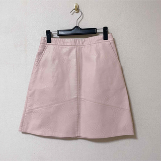 ザラ(ZARA)のZARA BASIC ピンク レザースカート M L(ミニスカート)