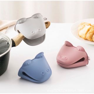 鍋つかみ　ミトン　シリコン　耐熱　キッチン用品　BBQ   3色から　2個セット(調理道具/製菓道具)