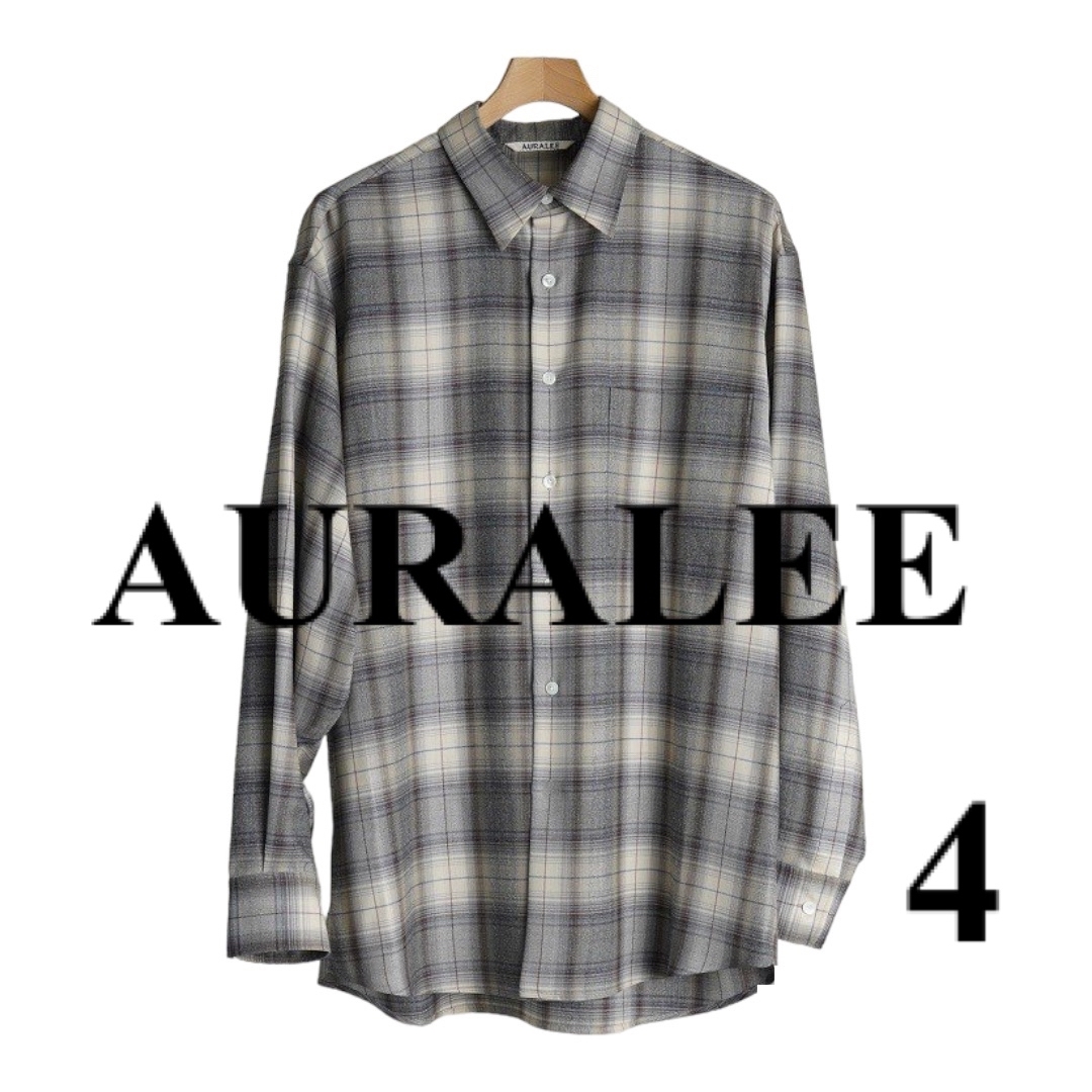 AURALEE SUPER LIGHT WOOL CHECK SHIRT 4