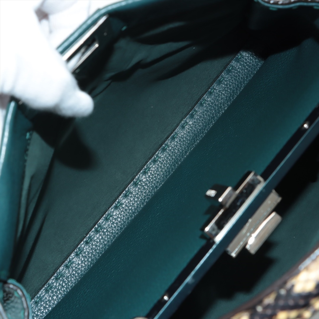 FENDI(フェンディ)のフェンディ セレリア レザー×パイソン  グリーン レディース ハンドバッ レディースのバッグ(ハンドバッグ)の商品写真