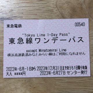 東急線ワンデーパス(鉄道乗車券)