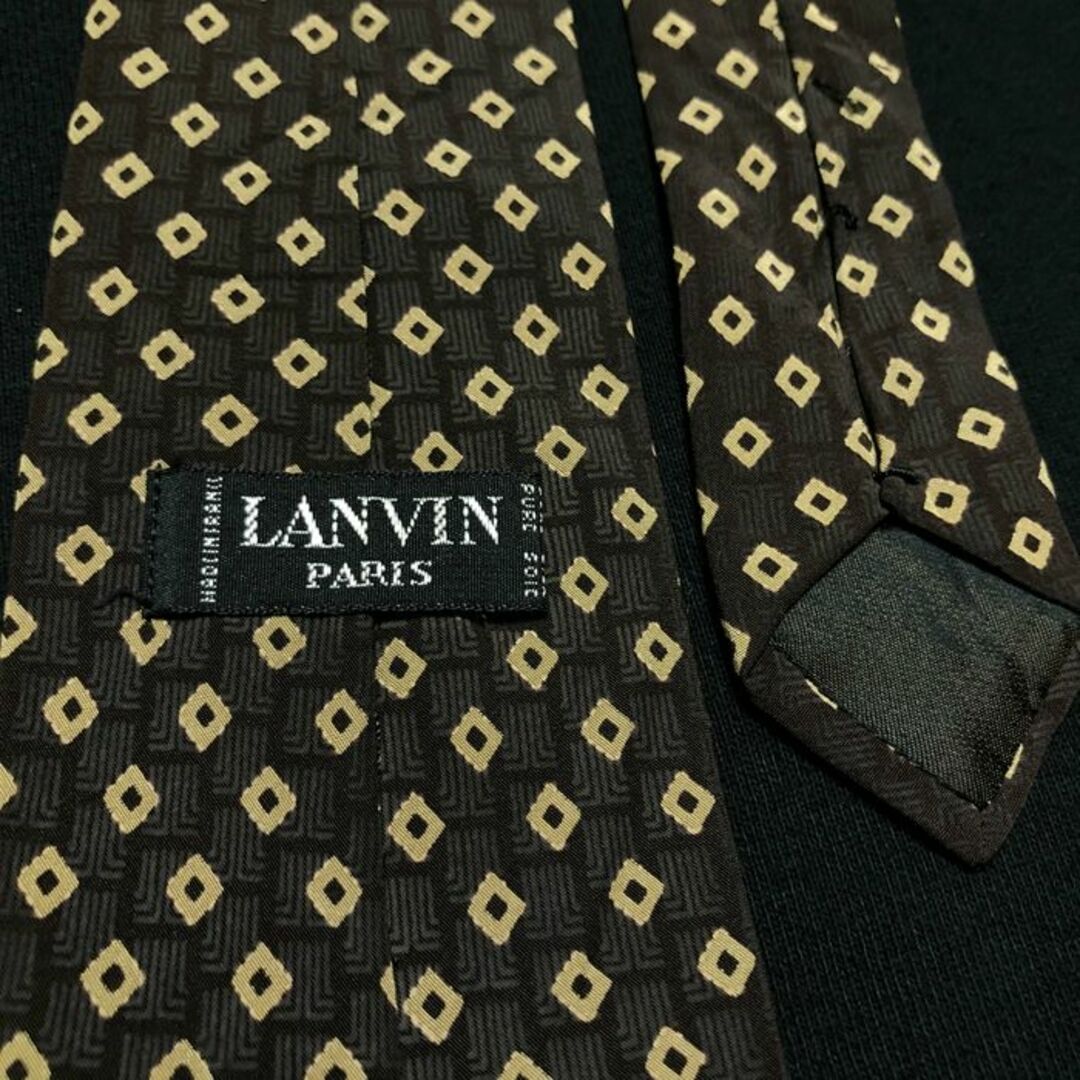 LANVIN(ランバン)のランバン ドット ブラウン ネクタイ A105-E24 メンズのファッション小物(ネクタイ)の商品写真