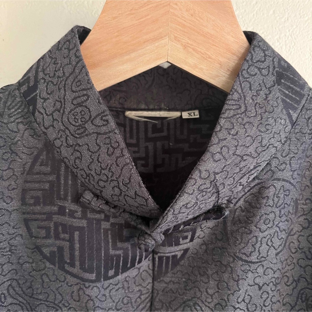 ヴィンテージ チャイナトップス 灰色🩶 レディースのトップス(シャツ/ブラウス(半袖/袖なし))の商品写真