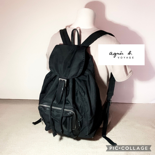 【agnes b.】VUMOM-05　巾着　 バックパック　リュック　ブラック