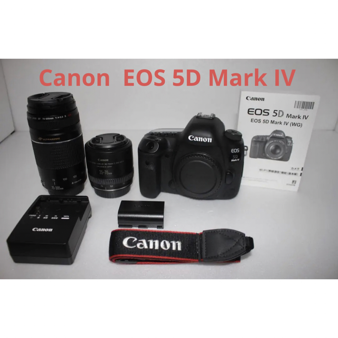 Canon(キヤノン)のWi-Fi＆動画対応 canon EOS 5D Mark IVダブルレンズセット スマホ/家電/カメラのカメラ(デジタル一眼)の商品写真