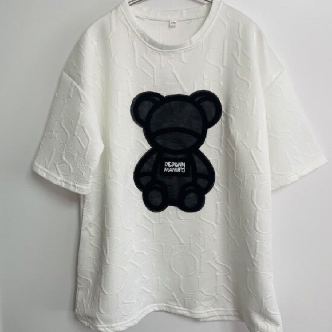 くま エンボス加工 韓国 レディース 半袖 Tシャツ レディースのトップス(Tシャツ(半袖/袖なし))の商品写真