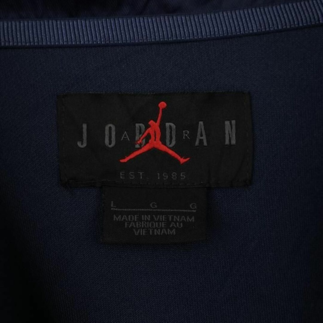 JORDAN ジョーダン ロゴ刺繍 ハーフジップスウェット L ネイビー 紺 白