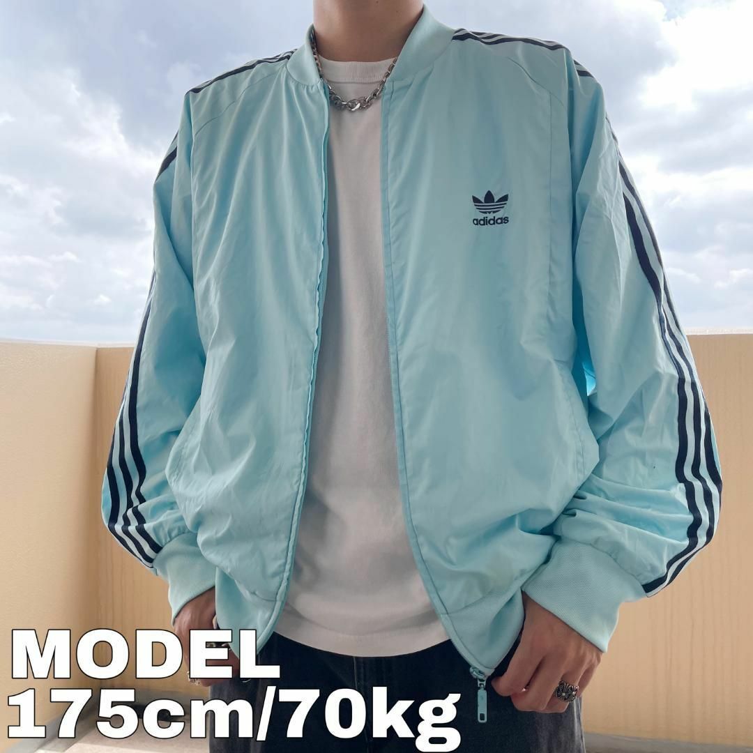 00s adidas アディダス ナイロントラックジャケット 2XL ブルー 青 | フリマアプリ ラクマ