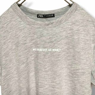 ザラ(ZARA)の【未使用・美品】 ZARA ザラ Tシャツ グレー S レディース(Tシャツ(半袖/袖なし))