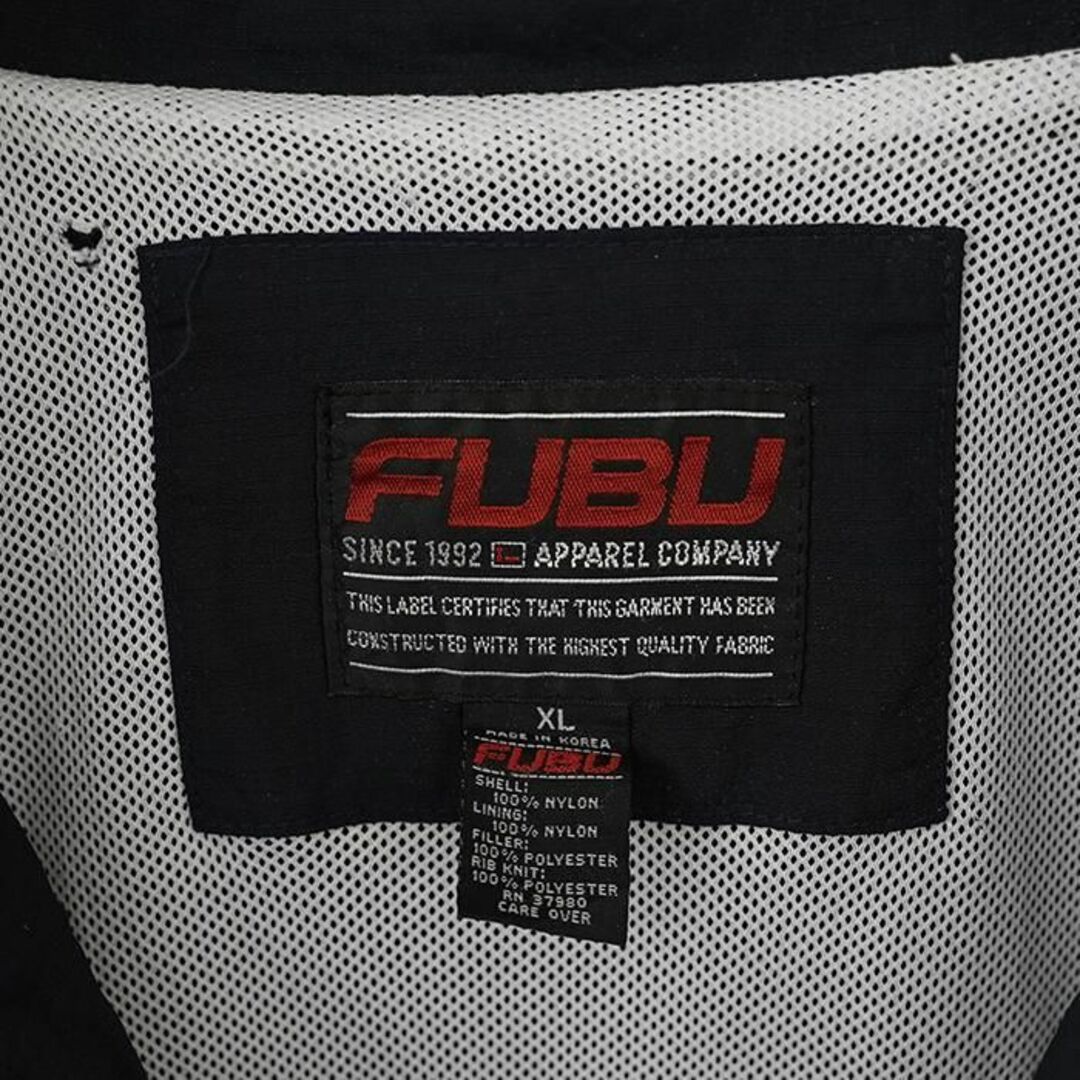 FUBU フブ ロゴ刺繍 ナイロンブルゾン コーチジャケット XL ネイビー 紺 4