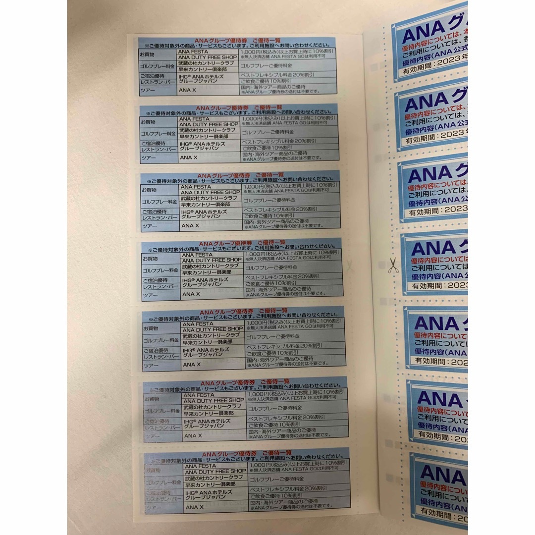 ANA 株主優待券（番号）・ANAグループ優待券 チケットの乗車券/交通券(その他)の商品写真