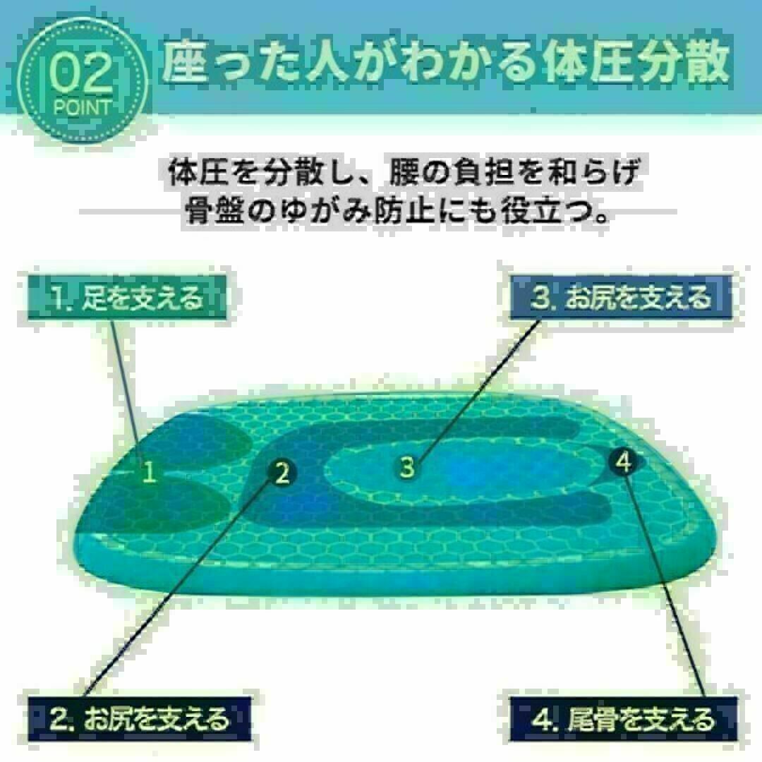 ゲルクッション ジェルクッション 腰痛 骨盤矯正 腰痛対策 低反発 デスクワーク インテリア/住まい/日用品の椅子/チェア(座椅子)の商品写真