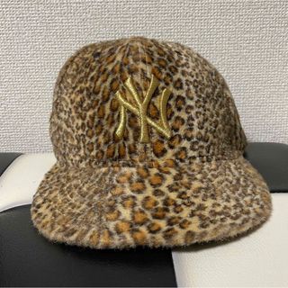 ニューエラー(NEW ERA)の【正規品】【美品】newera 59fifty レオパード ヒョウ柄 ブラウン(キャップ)