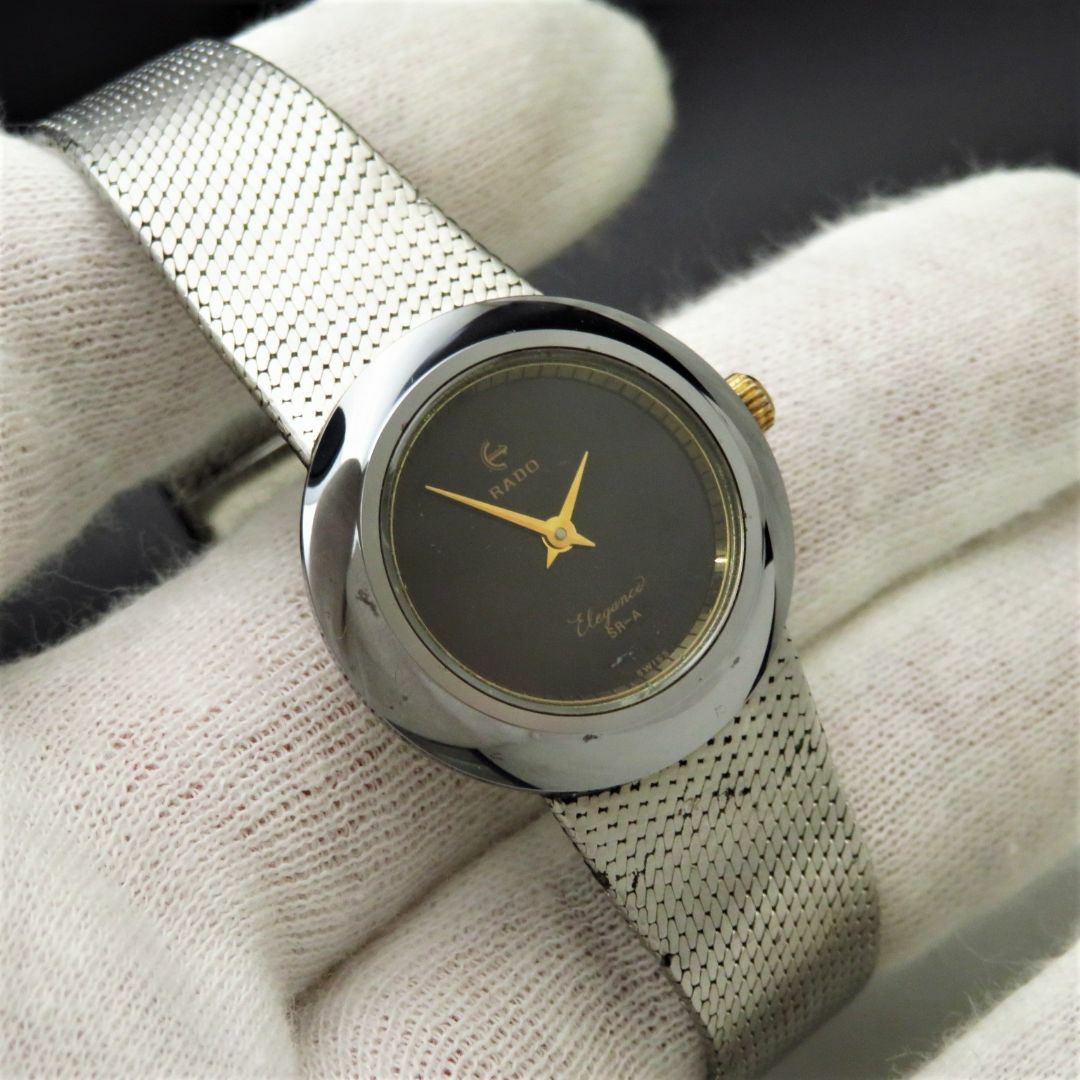 RADO(ラドー)のRADO Elegance 手巻き腕時計 ラウンドフェイス ブラックダイアル レディースのファッション小物(腕時計)の商品写真