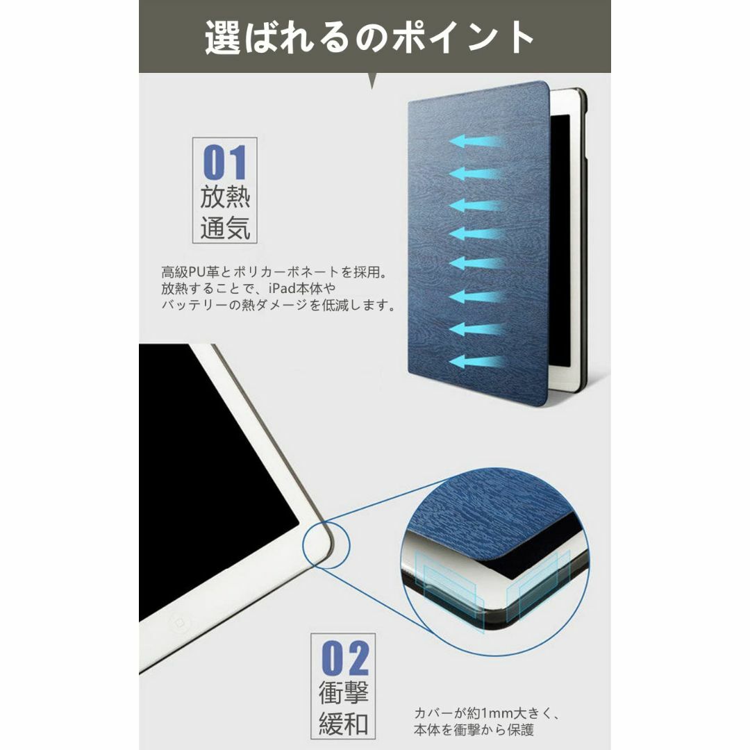 フィルム・タッチペン付iPad ケース 第10世代 第9世代 第8世代 10.2の