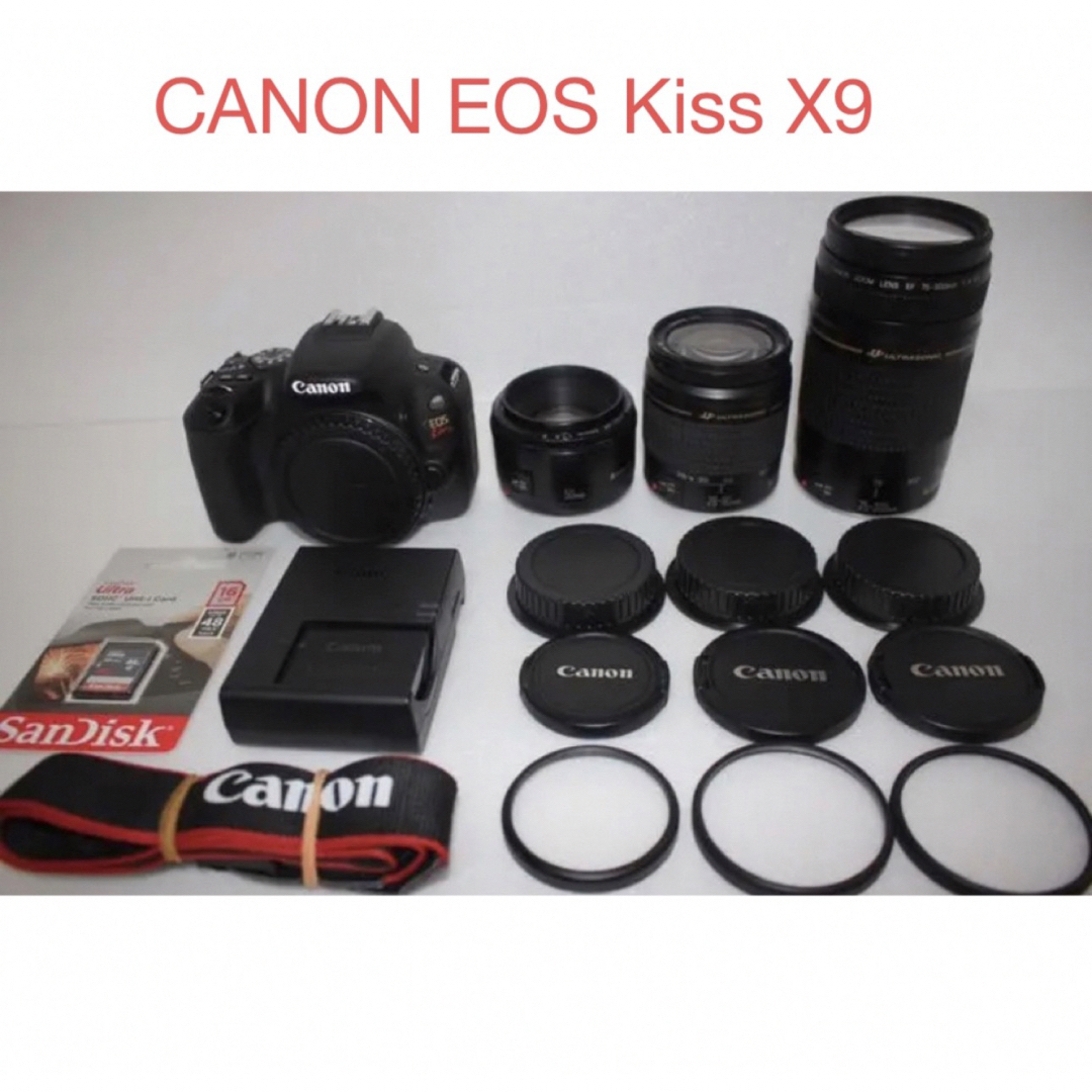 キャノン canon kiss x9 標準&望遠&単焦点トリプルレンズセット