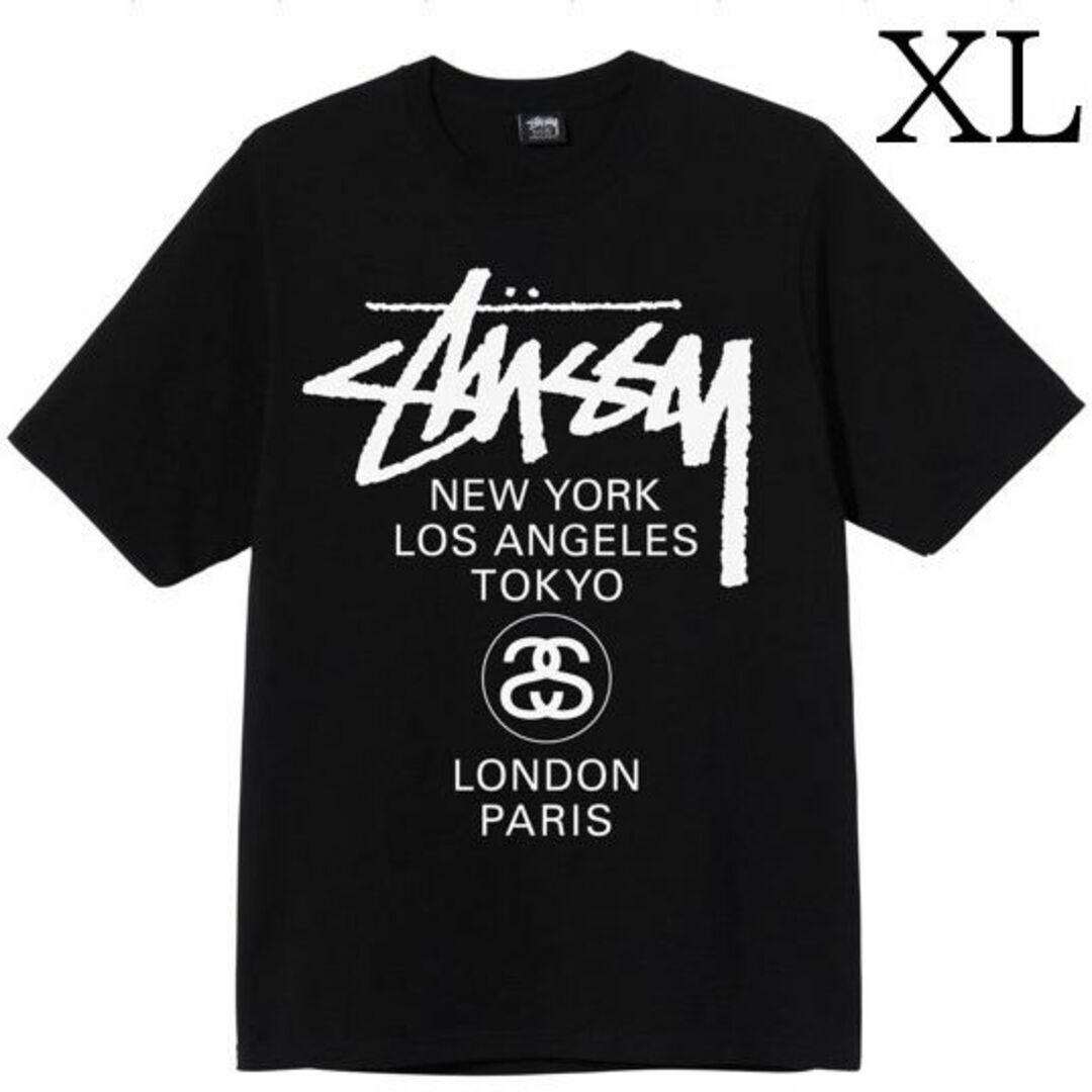 STUSSY - 【夏物処分セール♬】 STUSSY World Tour Tee XLサイズ／黒の