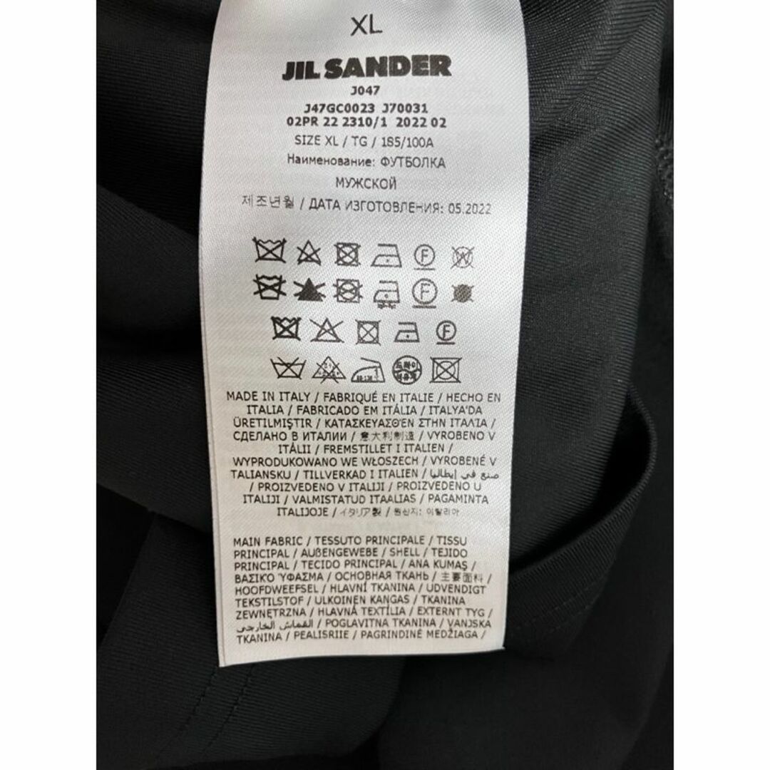 新品 XL JIL SANDER 22aw 胸ロゴTシャツ 黒 5134