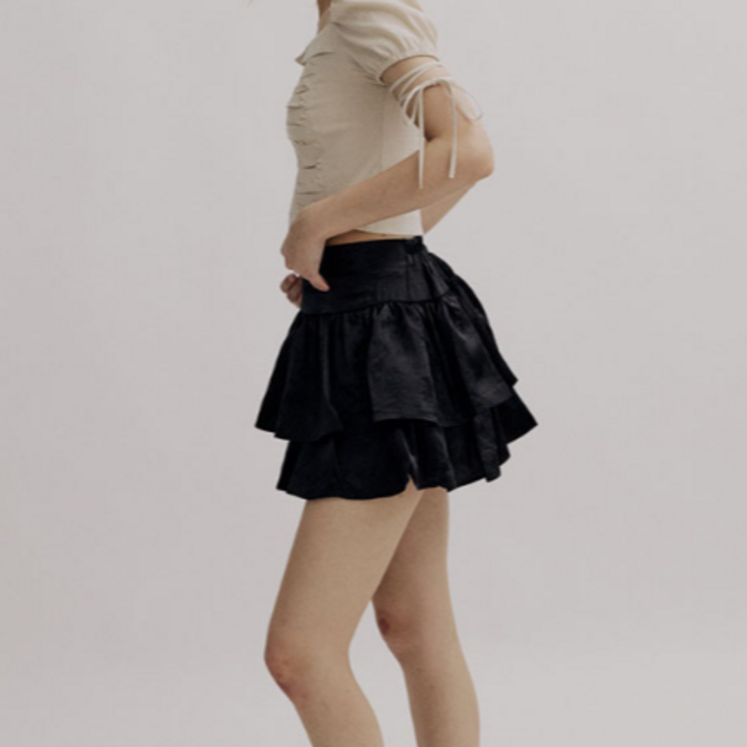 THREETIMES Ballerina ブラック フレア ミニスカート
