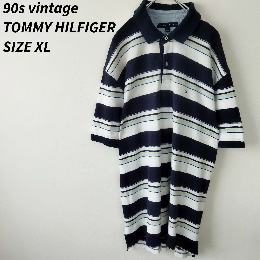 TOMMY HILFIGER(トミーヒルフィガー)の90s vintage TOMMY HILFIGER　ポロシャツ　　ワンポイント メンズのトップス(ポロシャツ)の商品写真