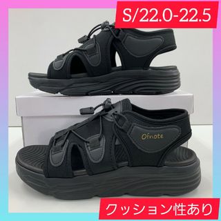 S/22.0-22.5レディース 新品 厚底  スポーツサンダル  black(サンダル)