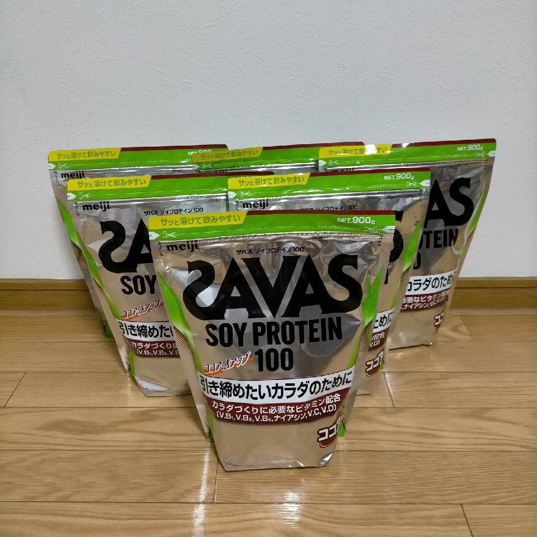 筋肉SAVAS ザバスソイプロテイン 100 ココア味900g×6袋セット