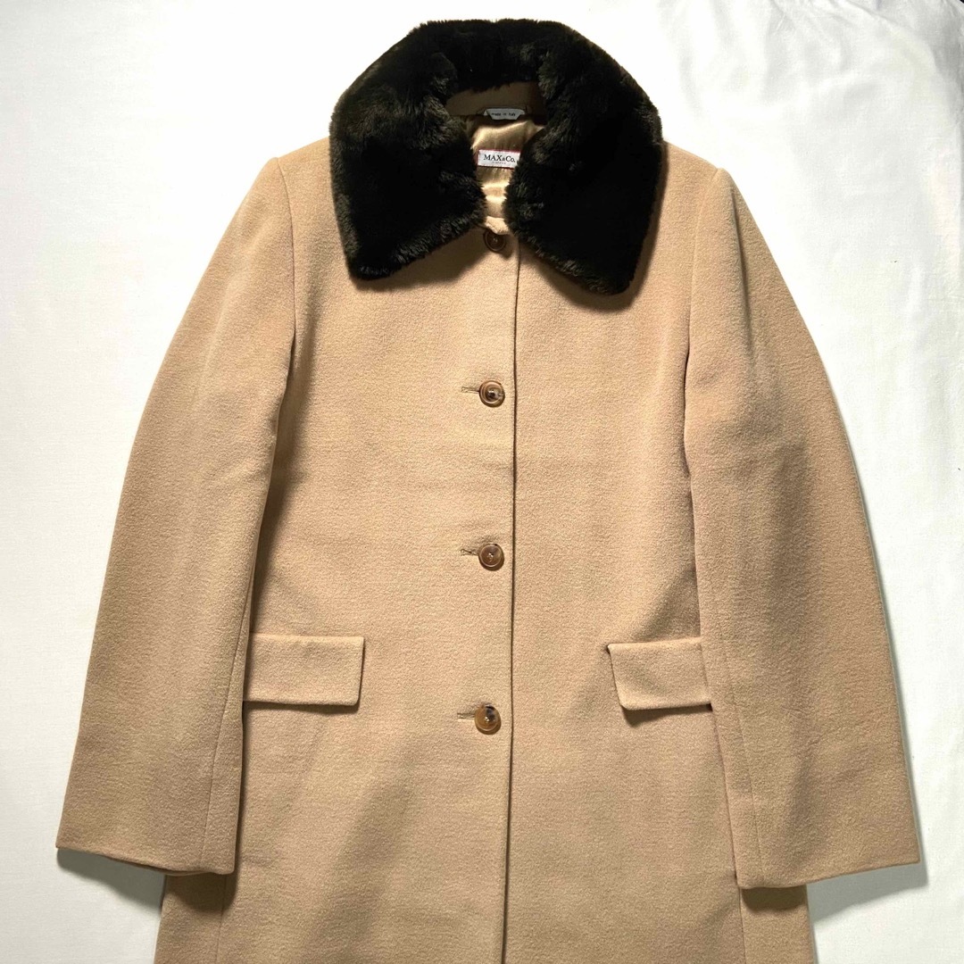 MAX&Co.マックスアンドコー ロング コート アウター アンゴラ ラビット-