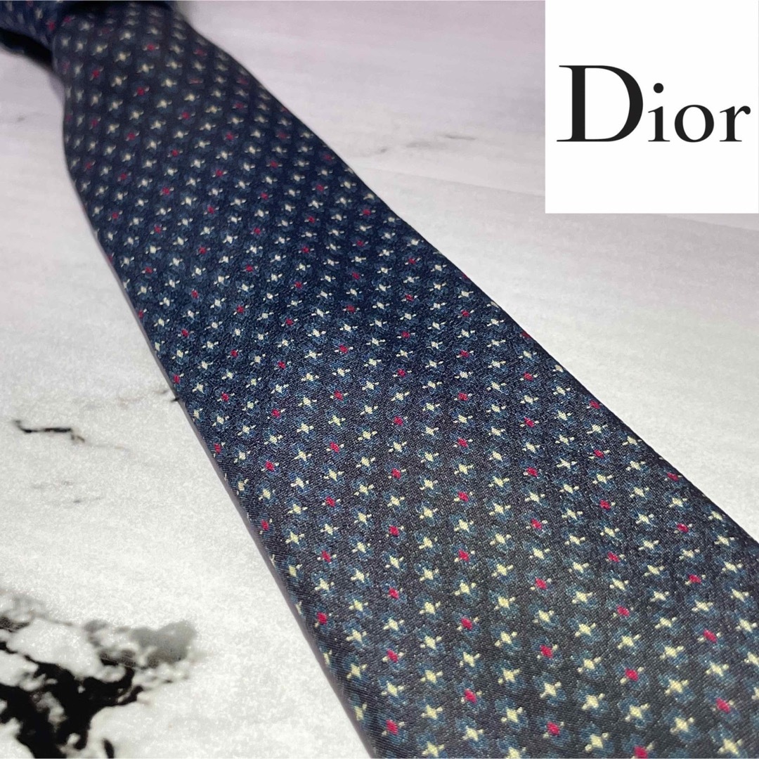 高級ネクタイ✨️新品✨️】ChristianDior ネイビー系 総柄 | www.nov