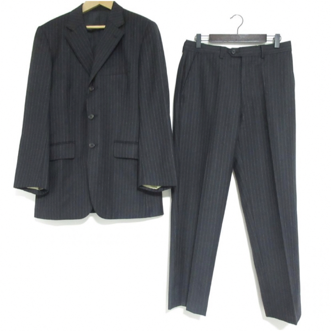 美品 Paul Smith ストライプ柄 シングルスーツ セットアップ M 黒