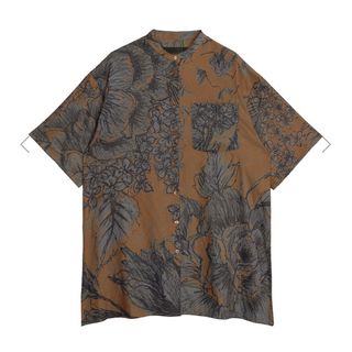 アメリヴィンテージ(Ameri VINTAGE)のKEITAMARUYAMA × AMERI WIDE SHIRT ブラウン(シャツ/ブラウス(半袖/袖なし))