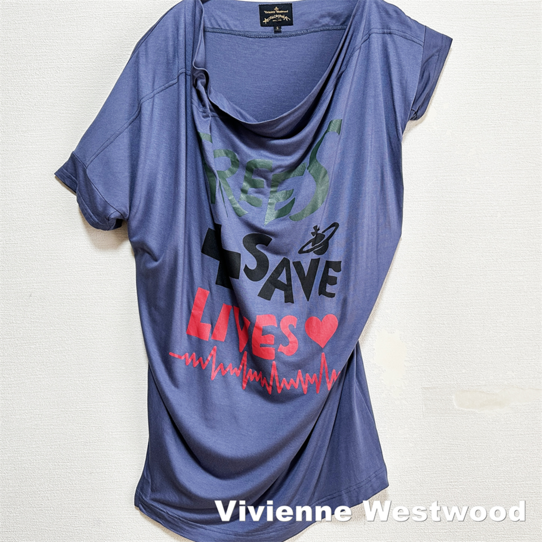 Vivienne Westwood(ヴィヴィアンウエストウッド)の【Vivienne Westwood】ORBロゴ SAVES LIVE Tシャツ レディースのトップス(Tシャツ(半袖/袖なし))の商品写真