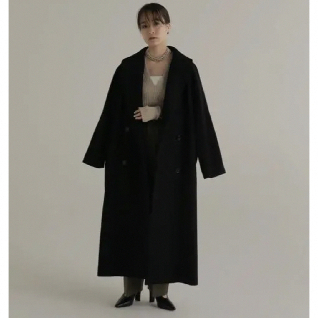 louren big shawl collar double coat