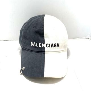 バレンシアガ(Balenciaga)のバレンシアガ キャップ - 白×黒 コットン(キャップ)