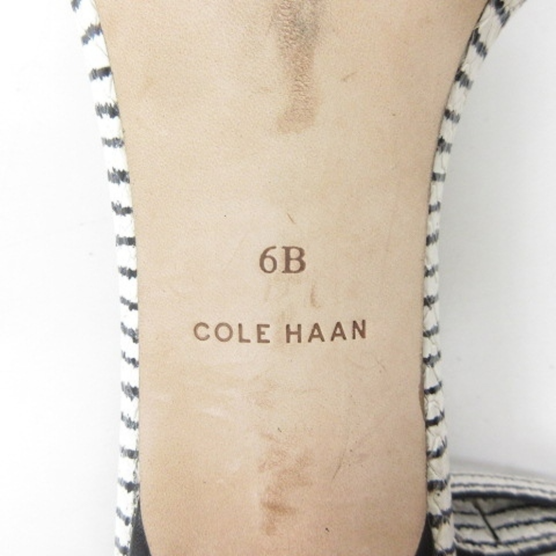 Cole Haan(コールハーン)のコールハーン CYRO SANDAL サンダル 型押し 白 黒 6B 23cm レディースの靴/シューズ(サンダル)の商品写真