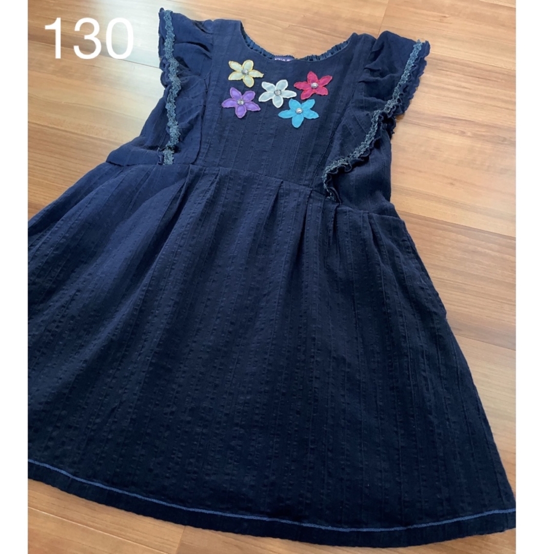 ANNA SUI mini(アナスイミニ)の美品【ANNA SUI MINI アナスイミニ】ワンピース　130 キッズ/ベビー/マタニティのキッズ服女の子用(90cm~)(ワンピース)の商品写真