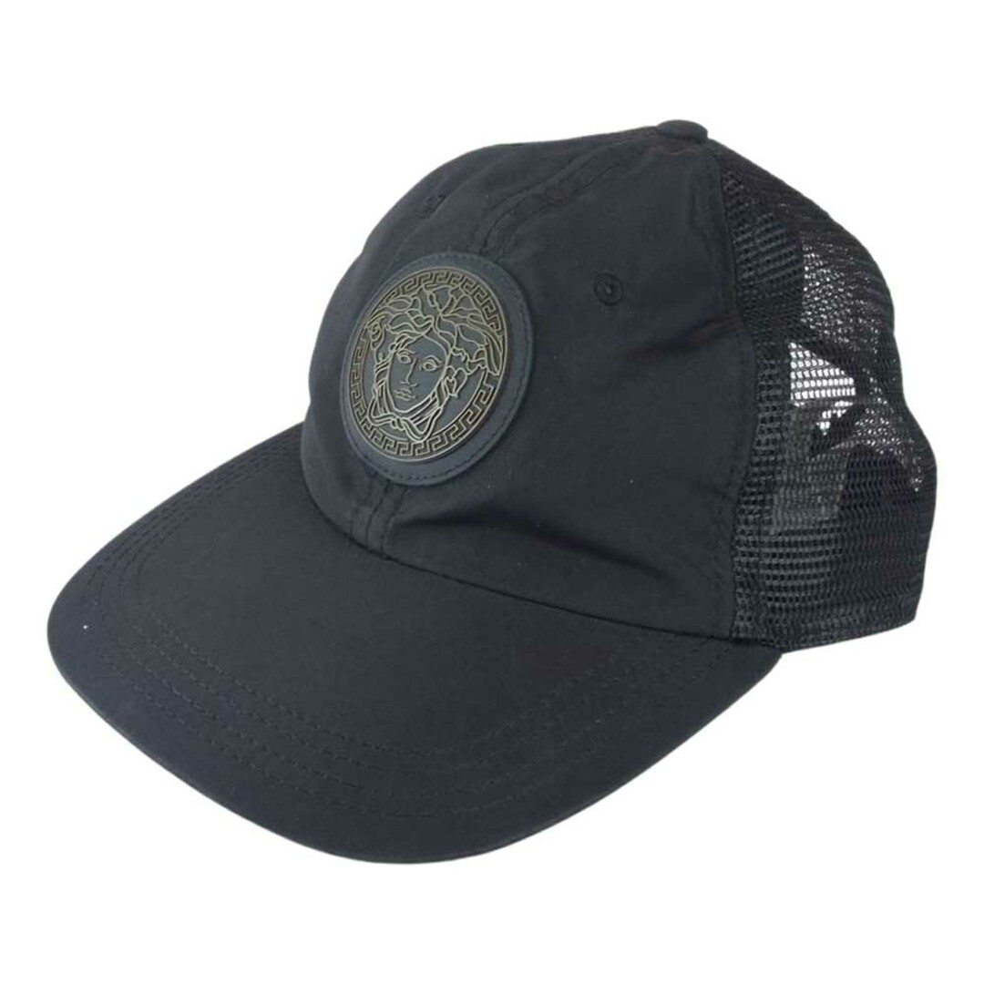 VERSACE ヴェルサーチ 帽子 Abu02012 Baseball Cap メデューサ ラバーワッペン メッシュ キャップ ブラック系 59cm