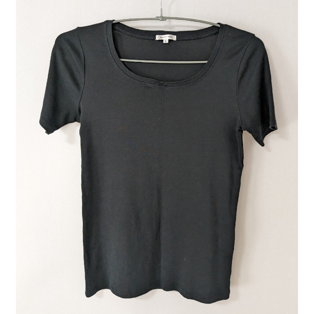 HONEYS(ハニーズ)のComfort basic コンフォートベーシック 半袖 Tシャツ ブラック L レディースのトップス(Tシャツ(半袖/袖なし))の商品写真