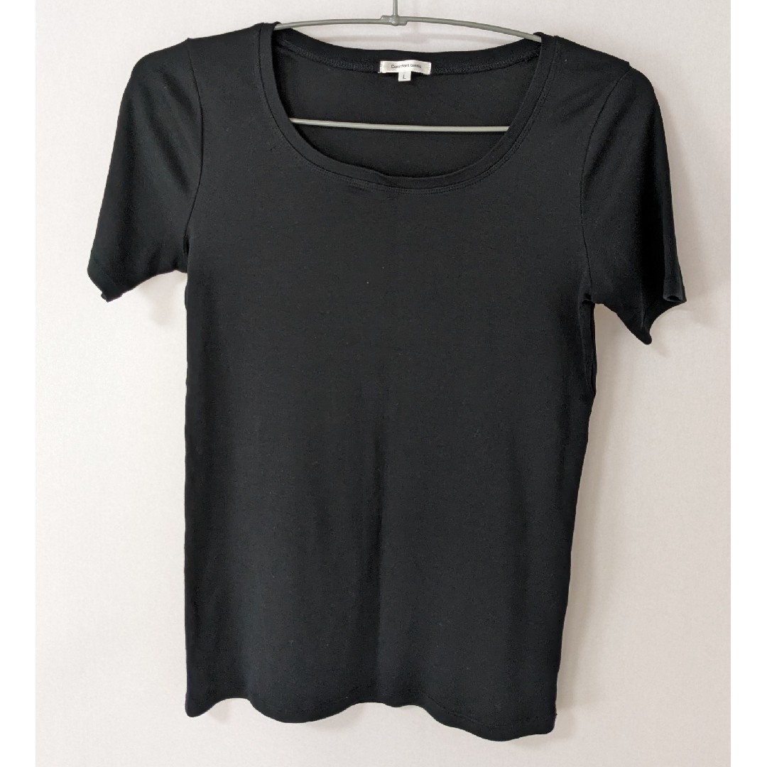 HONEYS(ハニーズ)のComfort basic コンフォートベーシック 半袖 Tシャツ ブラック L レディースのトップス(Tシャツ(半袖/袖なし))の商品写真