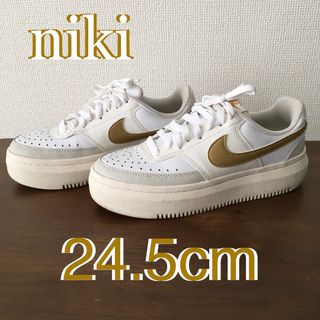 ナイキ(NIKE)のNIKE ナイキ エアフォース１限定厚底ソールゴールド 24、5cm US７、５(スニーカー)