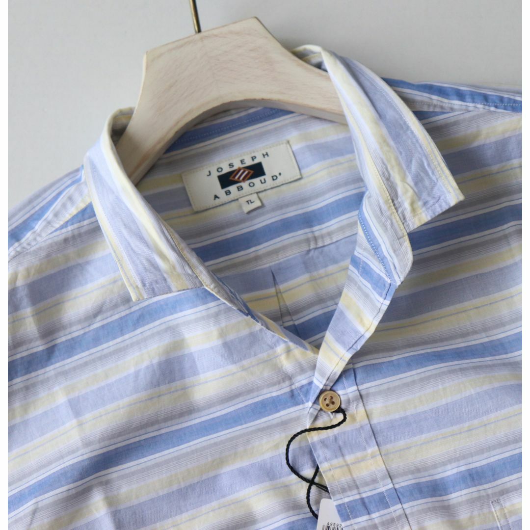 新品タグ付き【ジョセフアブード】薄手 ショート襟 サマー半袖シャツ TL(XL)