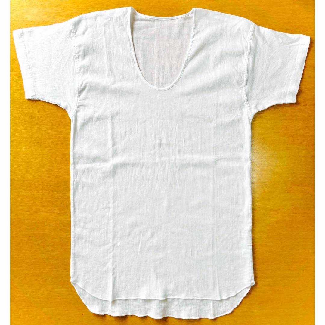 \ 夏の快適シャツ／Ｕ首半袖(M)新品・ムレにくく通気性に優れたクレープ織り メンズのアンダーウェア(その他)の商品写真