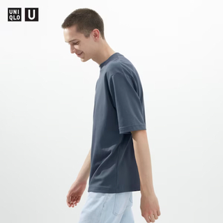 ユニクロ(UNIQLO)の新品 ユニクロ エアリズムコットンオーバーサイズTシャツ（5分袖）(Tシャツ/カットソー(半袖/袖なし))