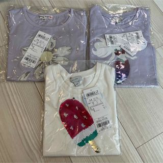 エニィファム(anyFAM)のanyfam 接触冷感　スパンコール　半袖Tシャツ　100 サイズ(Tシャツ/カットソー)