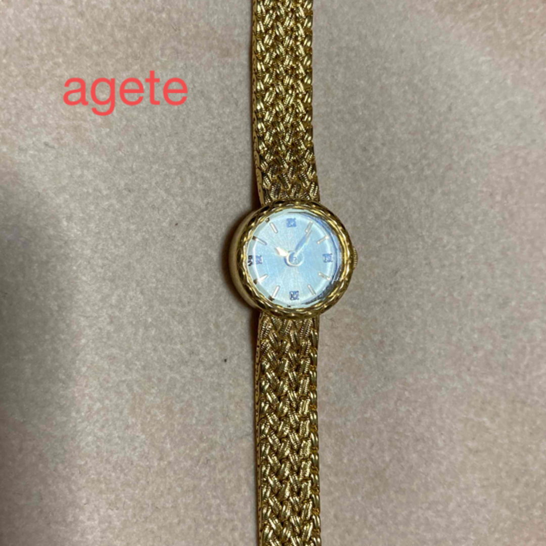 アガット/agete/ラウンドフェイス時計/美品 - 腕時計