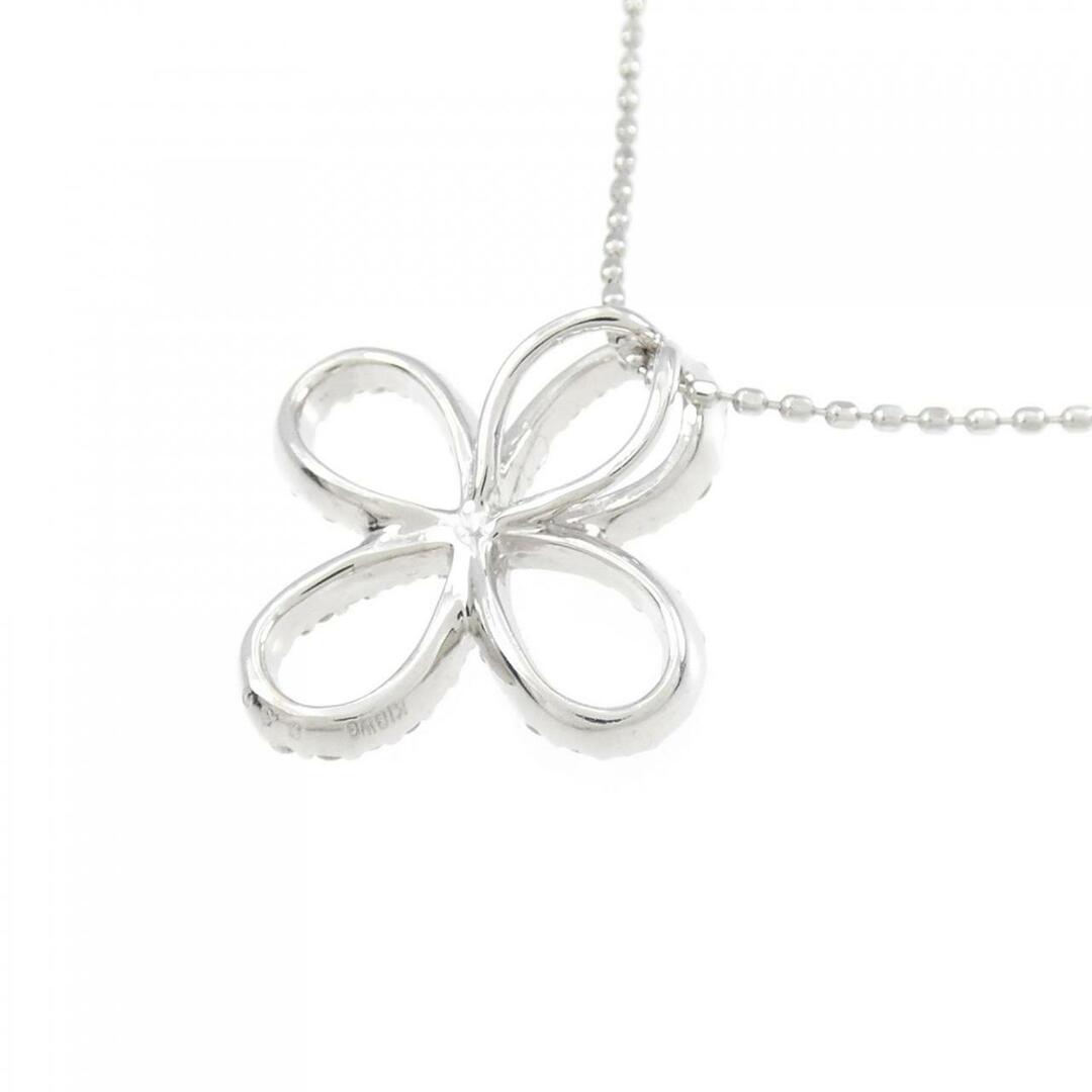 K18WG クローバー ダイヤモンド ネックレス 0.30CT